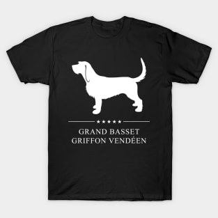 Grand Basset Griffon Vendeen Dog White Silhouette T-Shirt